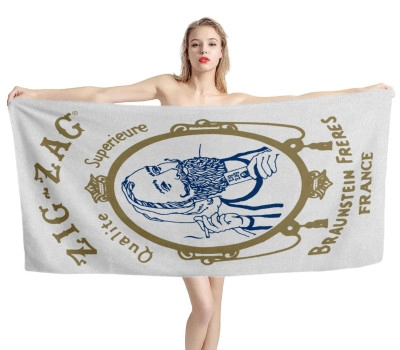 Zig Zag Cigarette White Beach Towel