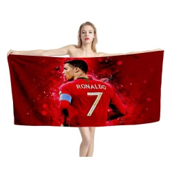 Cristiano Ronaldo Football Red Beach Towel