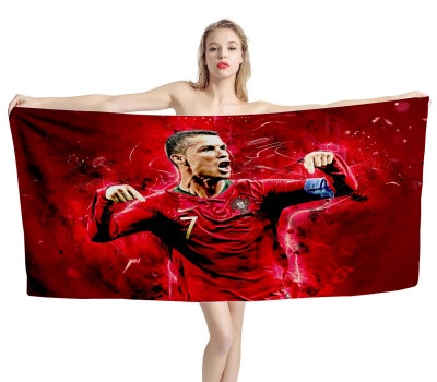 Cristiano Ronaldo Soccer Beach Towel