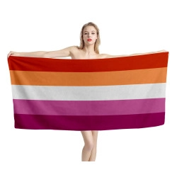 5 Stripe Sunset Lesbian Pride Beach Towel