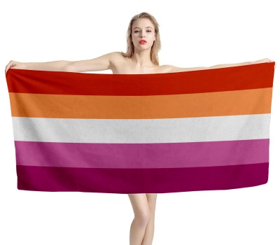 5 Stripe Sunset Lesbian Pride Beach Towel
