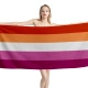 5 Stripe Sunset Lesbian Pride Beach Towel - Image 1