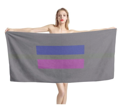 Androgynous Pride Flag Beach Towel