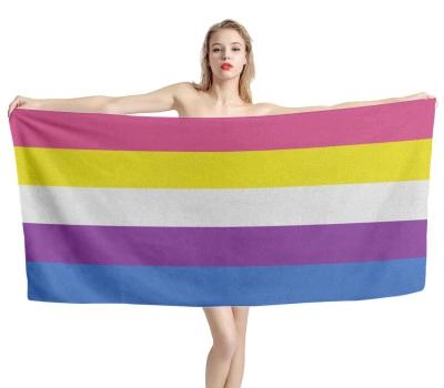 Bigender 5 Stripe Pride Flag Beach Towel