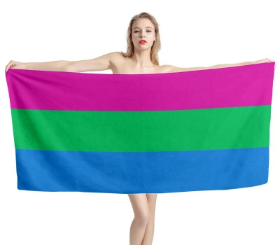 Polysexual Pride Flag Beach Towel