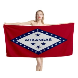 Arkansas State Flag Beach Towel 