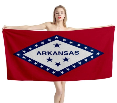 Arkansas State Flag Beach Towel 