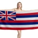 Hawaii State Flag Beach Towel - Image 1