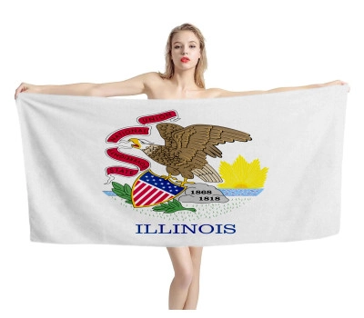 Illinois State Flag Beach Towel