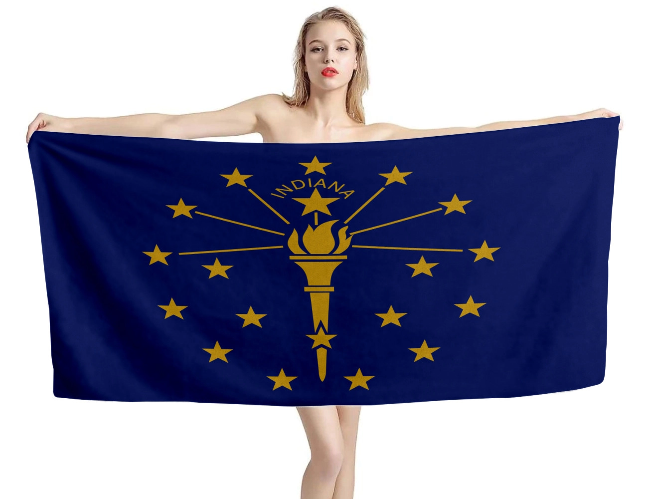 Indiana State Flag Beach Towel, USA--TOWEL-3