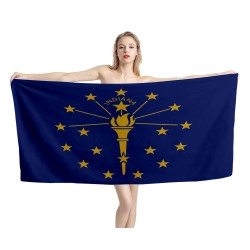 Indiana State Flag Beach Towel