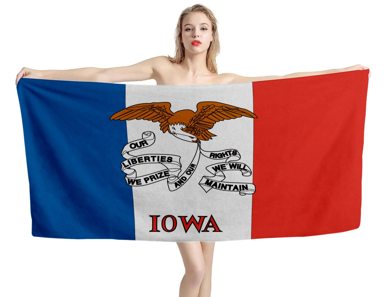 Iowa Flag Flag Beach Towel, USA--TOWEL-4
