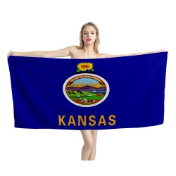 Kansas State Flag Beach Towel