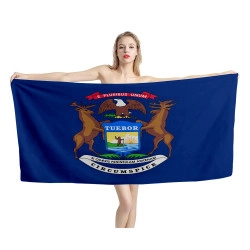 Michigan States Flag Beach Towel