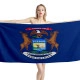 Michigan States Flag Beach Towel - Image 1