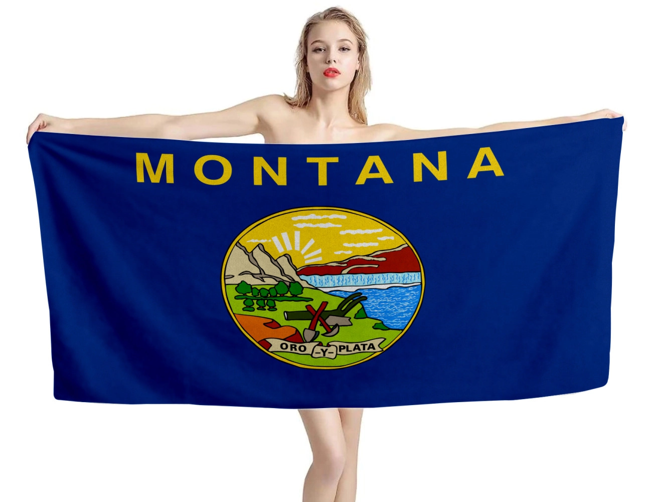 Montana States Flag Beach Towel, USA--TOWEL-14