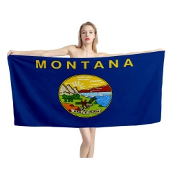 Montana States Flag Beach Towel