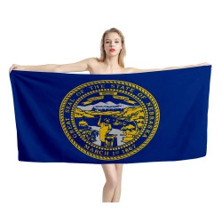 Nebraska States Flag Beach Towel