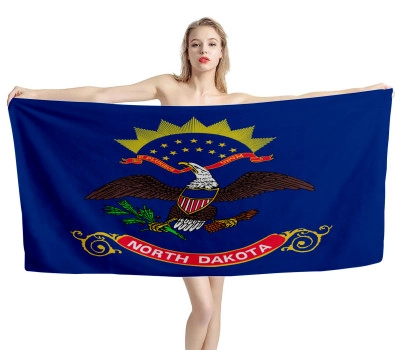 North Dakota States Flag Beach Towel