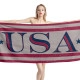 Usa word in vintage style Flag Beach Towel - Image 1