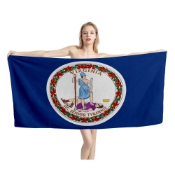 Virginia States Flag Beach Towel