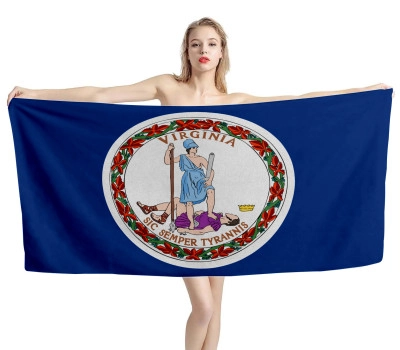 Virginia States Flag Beach Towel