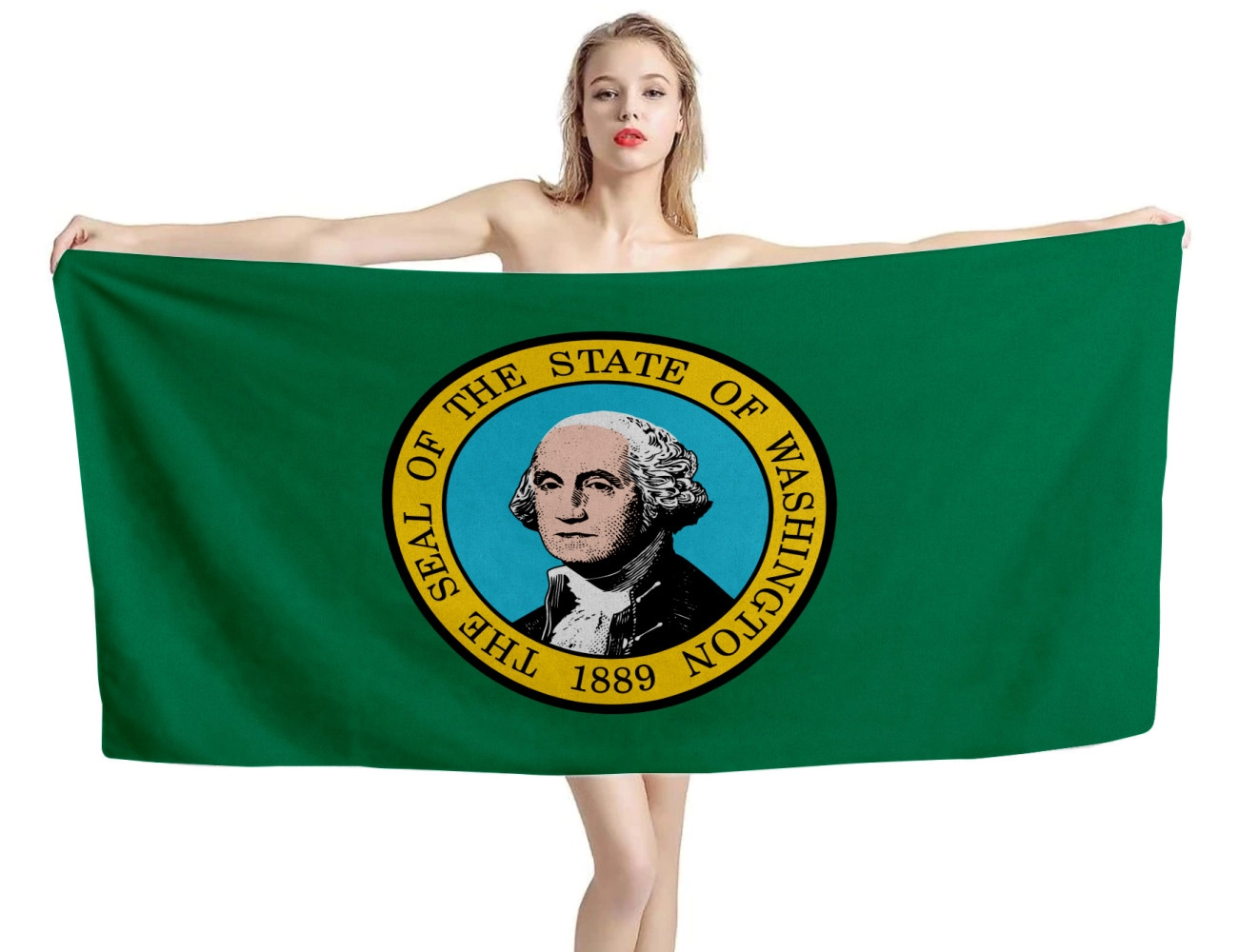 Washington States Flag Beach Towel, USA--TOWEL-33