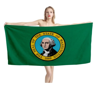 Washington States Flag Beach Towel