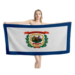 West Virginia States Flag Beach Towel
