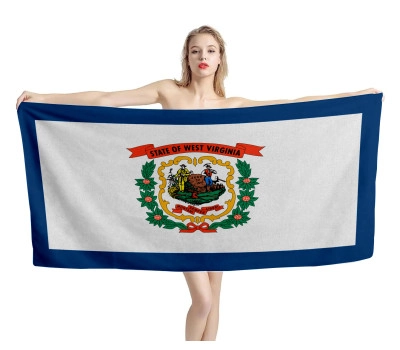 West Virginia States Flag Beach Towel