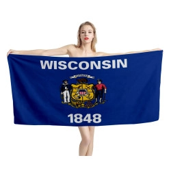 Wisconsin States Flag Beach Towel