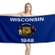 Wisconsin States Flag Beach Towel - Image 1