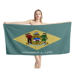 Delaware State Flag Beach Towel