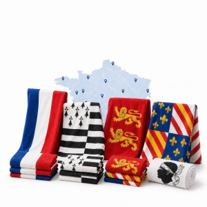 French Region and City Flag Beach Towels