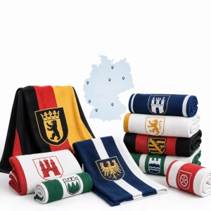 German City and State Flag Beach Towels