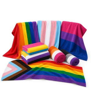 Pride Flag Beach Towels