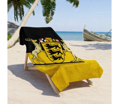 Baden-Württemberg state service flag with large coat of arms Beach Towel