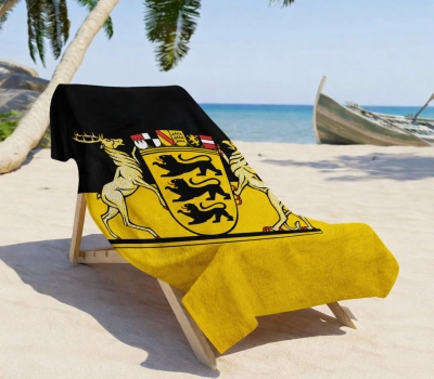Baden-Württemberg state service flag with large coat of arms Beach Towel